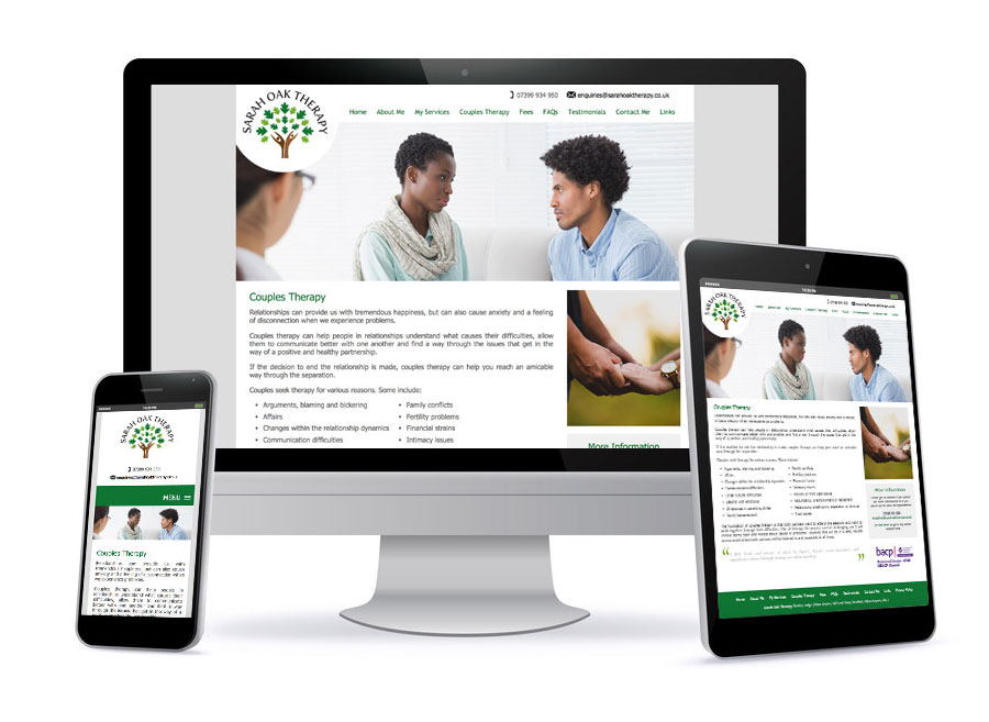 Bespoke Wesbite Design - Sarah Oak Therapy